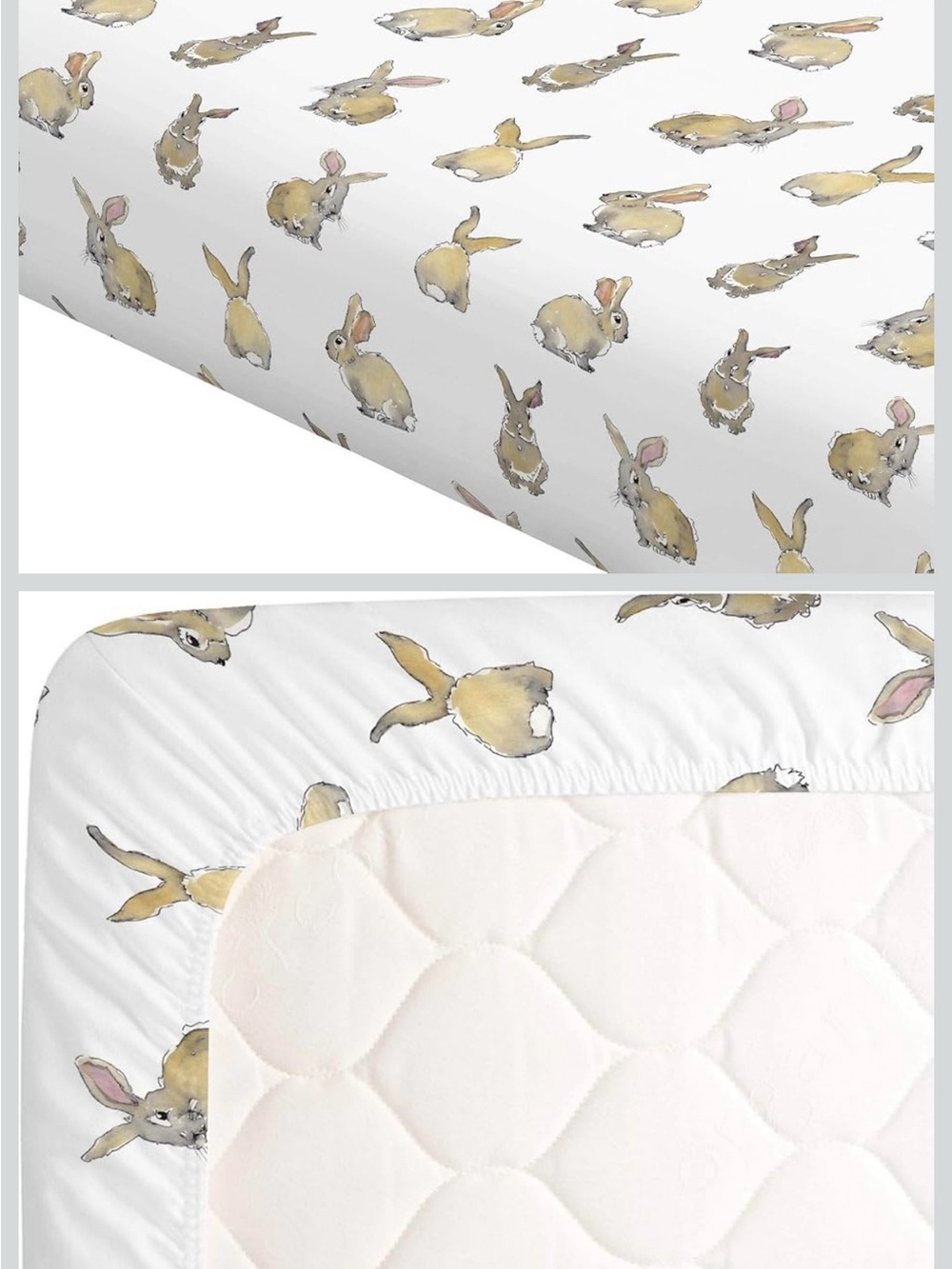 Carousel designs Watercolor Bunny Standard Fitted Crib Sheet